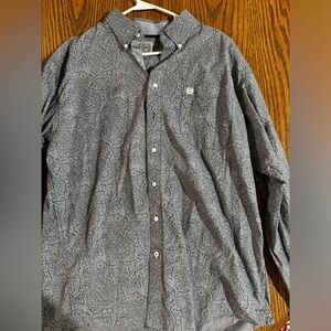 Gray paisley Cinch dress shirt XL